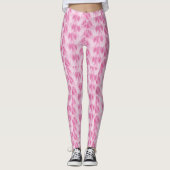 Leggings motif feuille, rose (Devant)