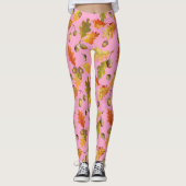 Leggings Motif feuille rose (Devant)