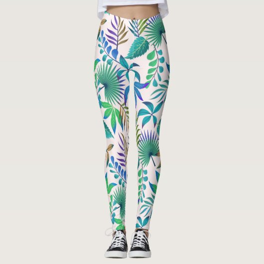 Leggings Motif feuille tropical (Devant)
