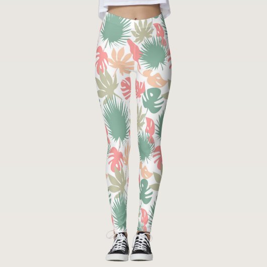 Leggings Motif feuille tropical sans couture (Devant)