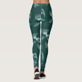 Leggings Motif Feuille tropical vert (Dos)