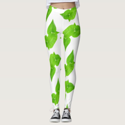 Leggings Motif feuille vert (Devant)