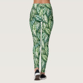 Leggings Motif Feuille vert tropical (Dos)