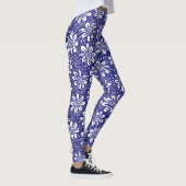 Leggings Motif Fleur Dessiné À La Main 140617 - Deep Navy (Droite)