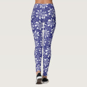 Leggings Motif Fleur Dessiné À La Main 140617 - Deep Navy (Dos)