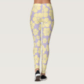 Leggings Motif Fleur - Pastel Jaune et Violet (Dos)