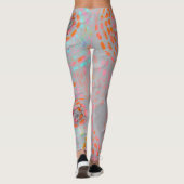 Leggings Motif fleuri coloré avec lignes graphiques pointil (Dos)