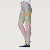 Leggings Motif fleuri coloré avec lignes graphiques pointil (Gauche)