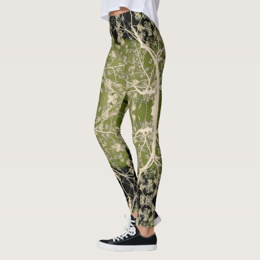 Leggings Motif fleurissant de branches (Gauche)