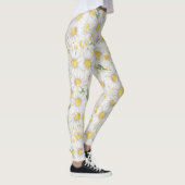 Leggings motif fleurs blanches aquarelle (Droite)