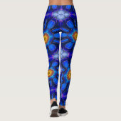 Leggings Motif Fleurs bleues Abstraites (Dos)
