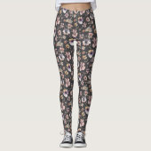 Leggings Motif Fleurs Sauvages Aquarelle Bohème Triste  (Devant)