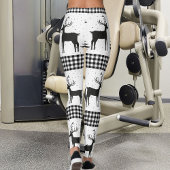 Leggings Motif Flocon de Neige Renne Plaid de Buffalo de No