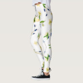 Leggings Motif floral blanc cassé été (Gauche)