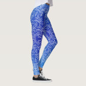 Leggings Motif Floral blanc imprimé sur bleu (Droite)