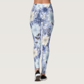Leggings Motif floral bleu clair (Dos)