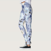 Leggings Motif floral bleu clair (Gauche)