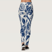 Leggings Motif floral bleu complexe sur fond clair (Dos)