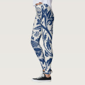 Leggings Motif floral bleu complexe sur fond clair (Gauche)