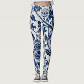 Leggings Motif floral bleu complexe sur fond clair (Devant)