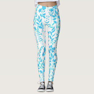 Leggings Motif floral bleu.ST01 sans fond