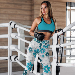 Leggings Motif Floral bleu Super des années 60 Légendes