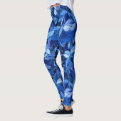 Leggings Motif Floral bleu transparent (Gauche)