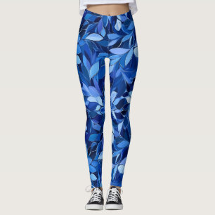 Leggings Motif Floral bleu transparent