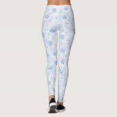 Leggings Motif Floral Blue Rose (Dos)