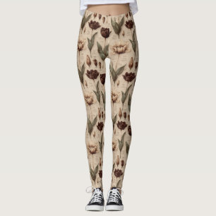 Leggings Motif floral botanique vintage (6)