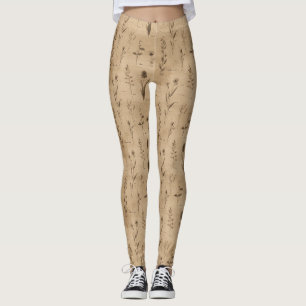Leggings Motif floral botanique vintage (9)