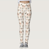 Leggings Motif floral céleste boho (Devant)