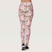 Leggings Motif floral d'aquarelle de pivoine élégante de (Dos)