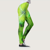 Leggings Motif floral d'aquarelle verte (Droite)