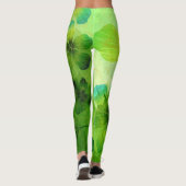 Leggings Motif floral d'aquarelle verte (Dos)