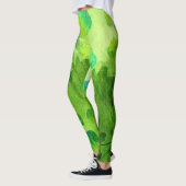 Leggings Motif floral d'aquarelle verte (Gauche)