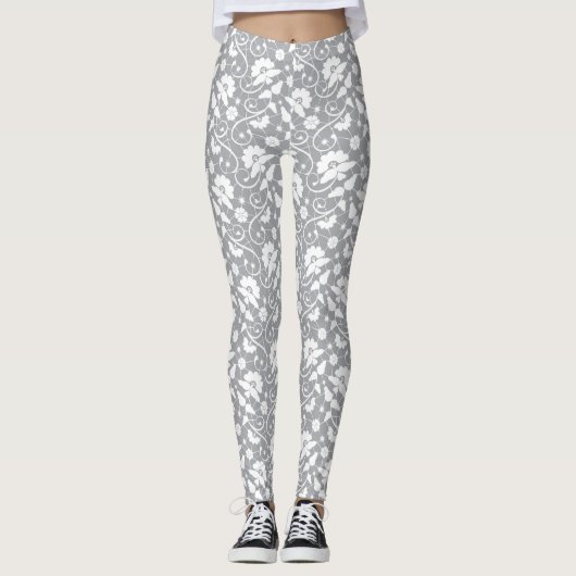 Leggings Motif floral de dentelle (Devant)