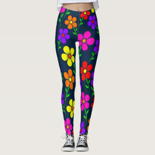 Leggings Motif floral de fleurs colorées