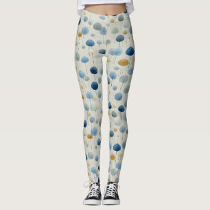 Leggings Motif floral de jardin de pluie serein (2)