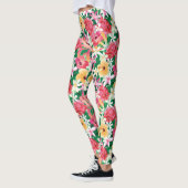 Leggings Motif floral de ketmie tropicale (Gauche)