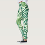 Leggings Motif floral de la feuille de palmes (Gauche)