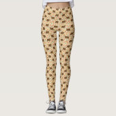 Leggings Motif floral de l'ours (Devant)