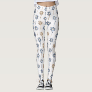 Leggings Motif floral de marguerite minimaliste (4)