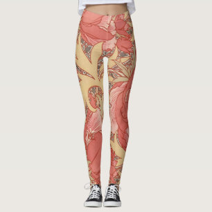 Leggings Motif floral de Nouveau d'art de pavots de William
