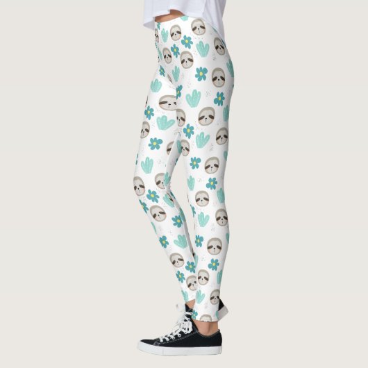 Leggings Motif floral de paresse douce (Gauche)