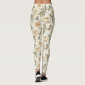 Leggings Motif floral de pivoine blanche (Dos)