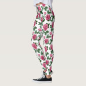 Leggings Motif floral de rose rose (Gauche)