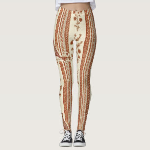 Leggings Motif Floral de Toile de Poulet de Cottage en Terr