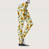 Leggings Motif floral de tournesol à l'aquarelle (Droite)