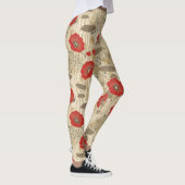 Leggings Motif floral du pavot rouge (Droite)